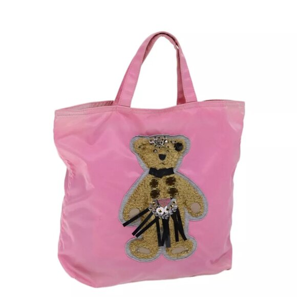 PRADA Hand Bag Nylon Pink Auth - Picture 1 of 7